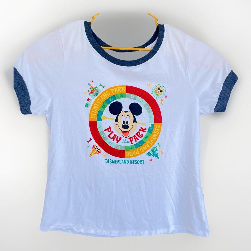 Vintage 2001 Disneyland Mickey Mouse Ringer T-Shirt Size XL